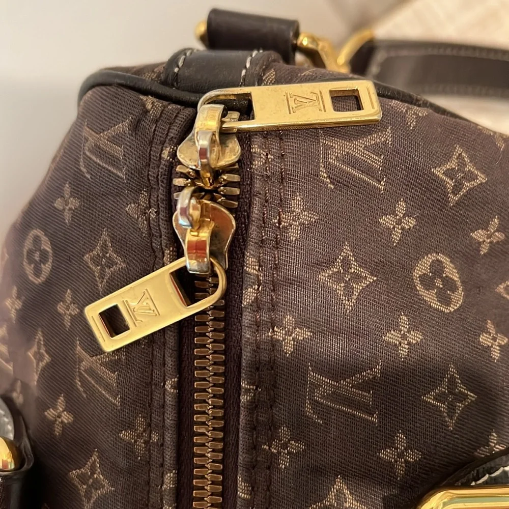 Louis Vuitton Mini Lin Speedy 30 Bandouliere w/ Crossbody Strap Brown LV EUC - Picture 8 of 12